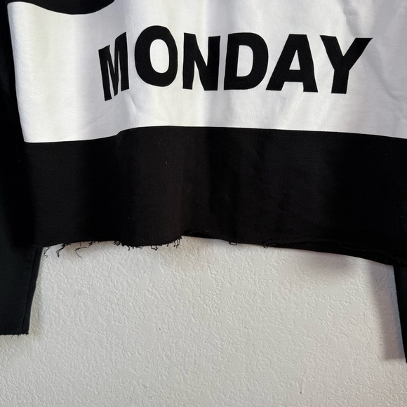 Cheap Monday Coach Block Logo Black and White Crewneck Long Sleeve Boxy Sweater - Picture 4 of 12